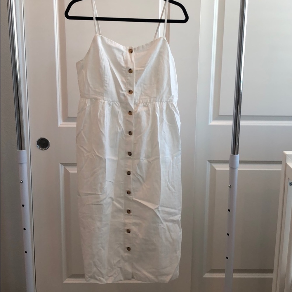 Pinkblush Maternity White Button Down Midi Dress